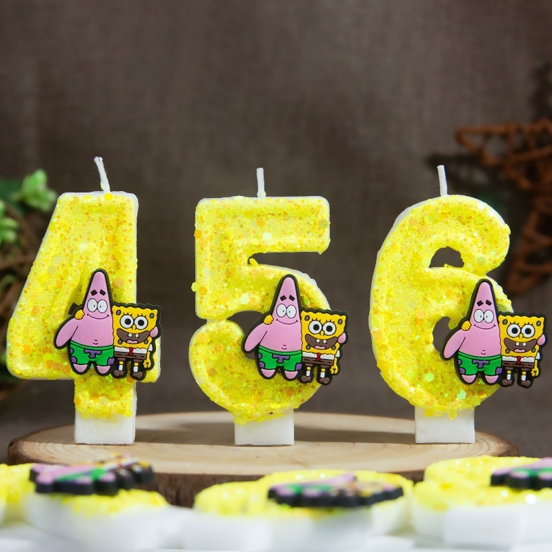 Holiday Candle Set - Świeczki do ciasta z cyframi SpongeBob