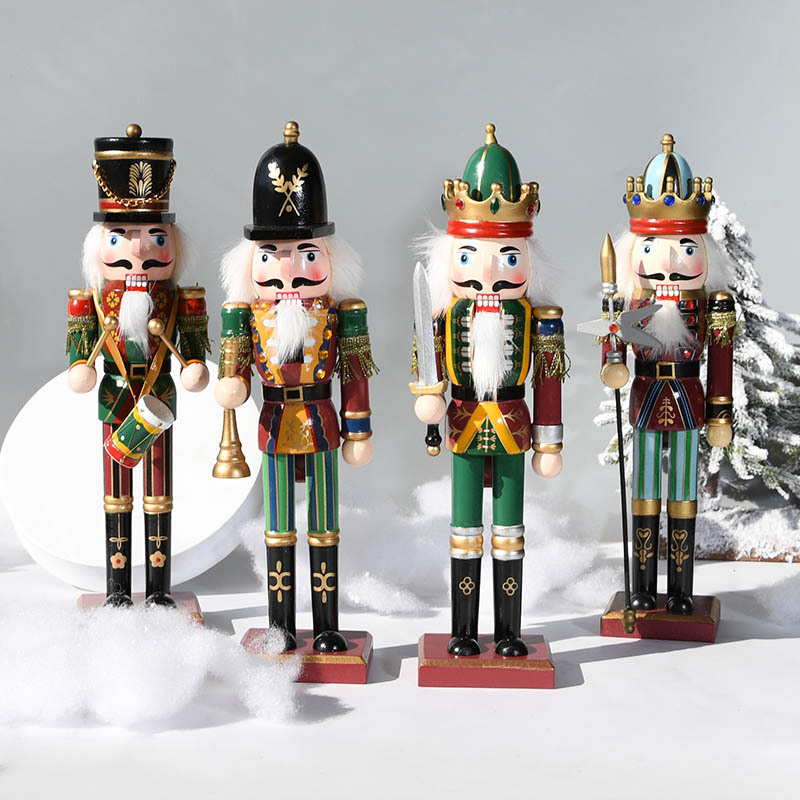 Nutcracker Figurine - 30CM Drewniany Dziadek do Orzechów w