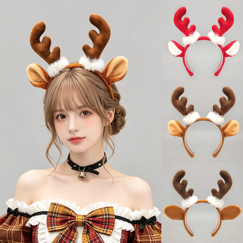 Reindeer Antlers Headband - Opaska na głowę z futrzanymi rogami