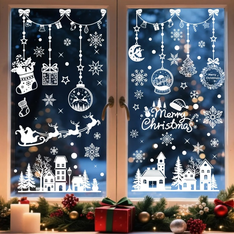 196 sztuk/9 arkuszy świąteczny – Snowflake Window Decal recenzja i cena