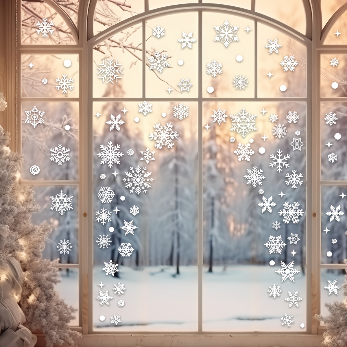 4 arkusze świątecznych nakleje – Snowflake Window Decal recenzja i cena