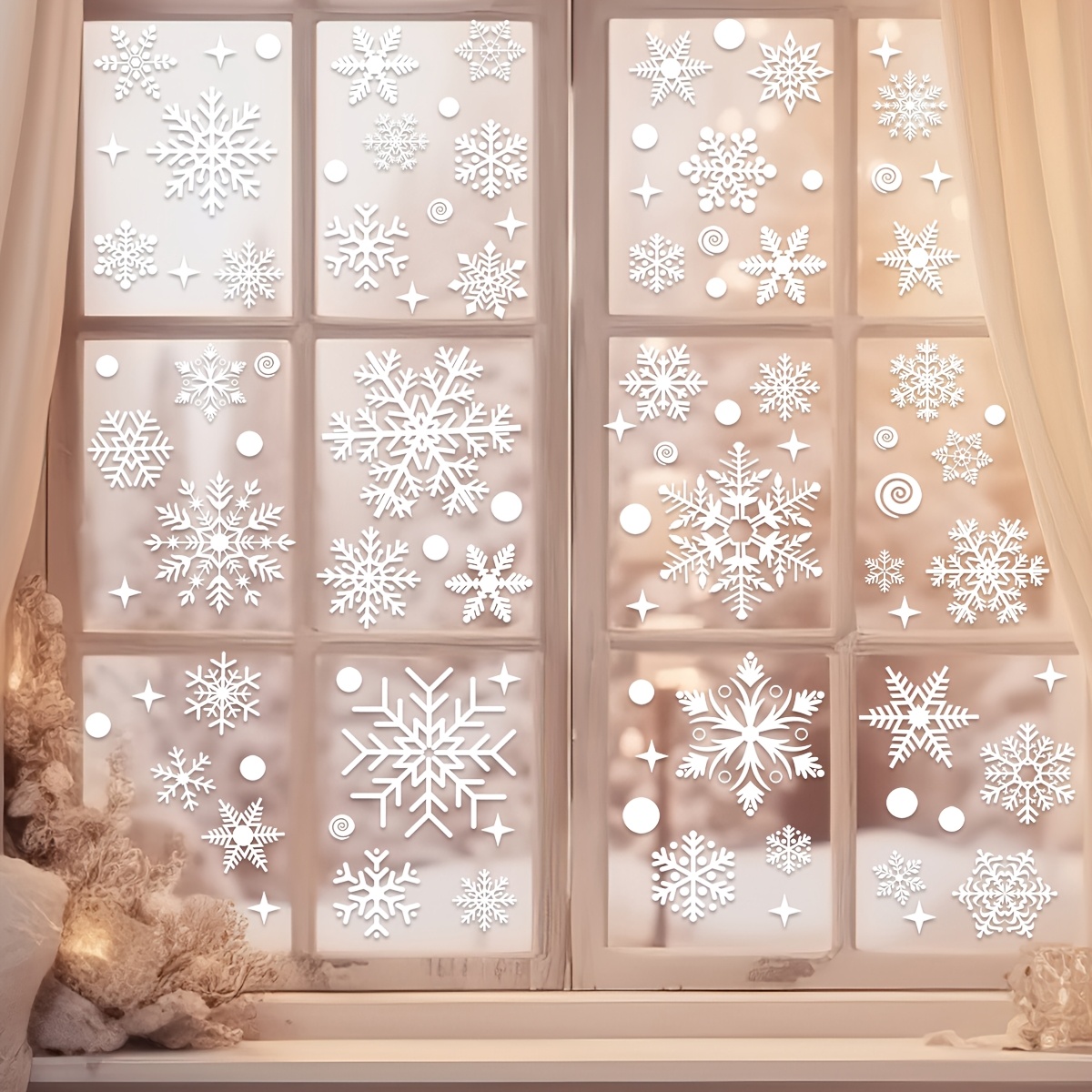 4 arkusze świątecznych nakleje – Snowflake Window Decal recenzja i cena
