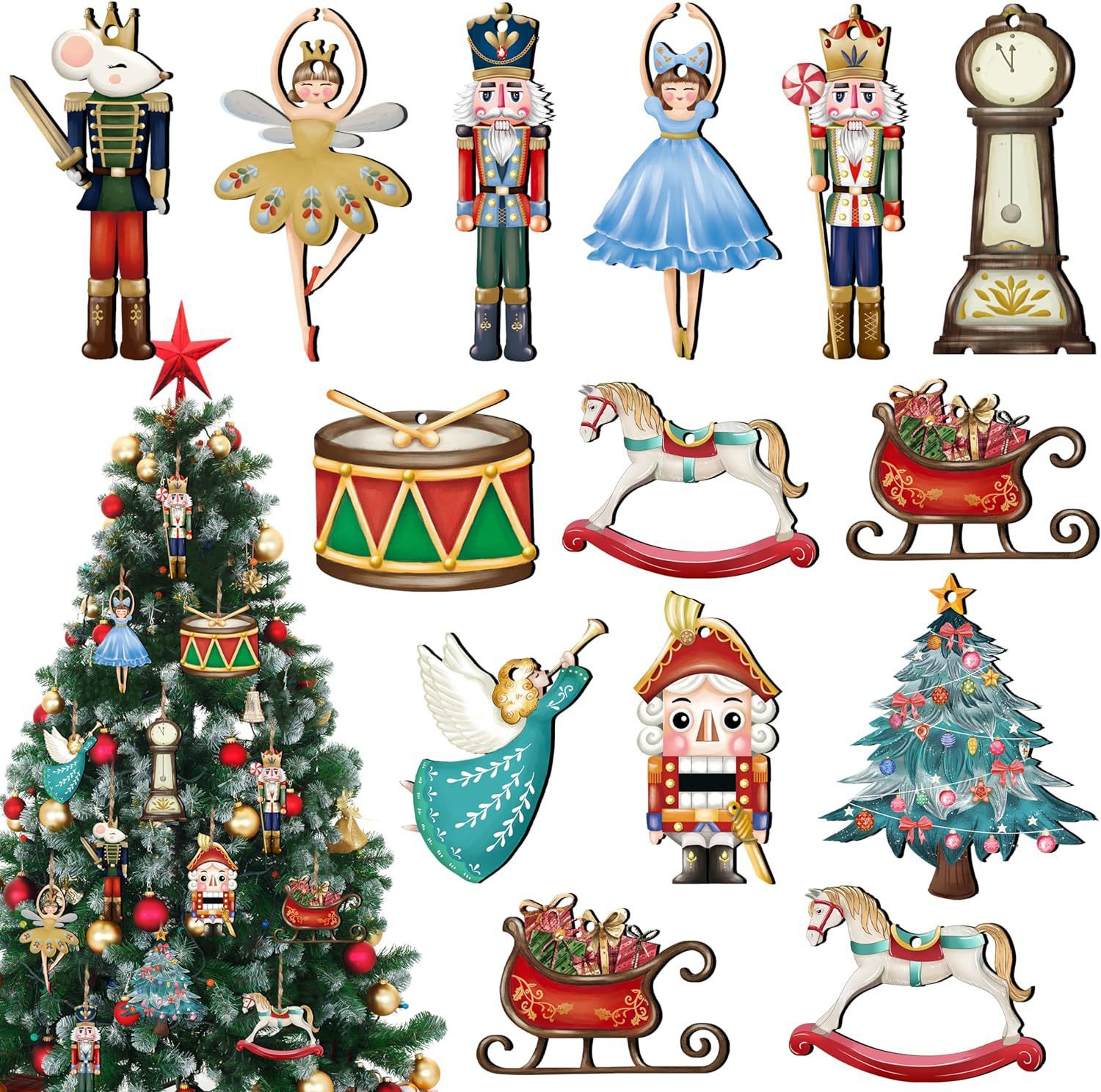 12Pcs/Set Drewniany Dziadek do – Nutcracker Figurine recenzja i cena
