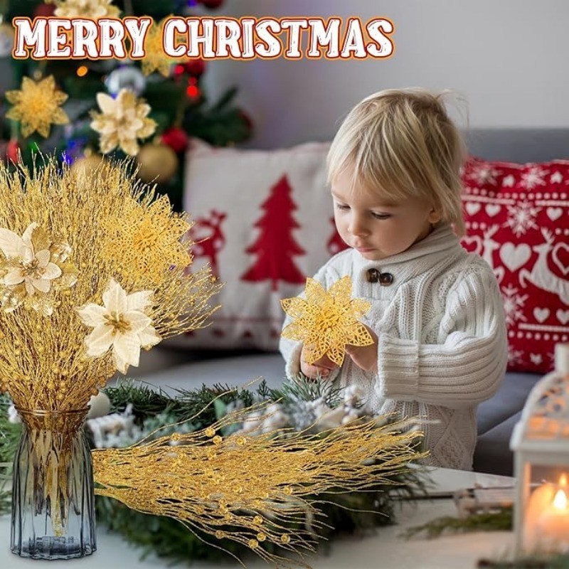 5 szt. świątecznych błyszczący – Christmas Wreath Fake recenzja i cena