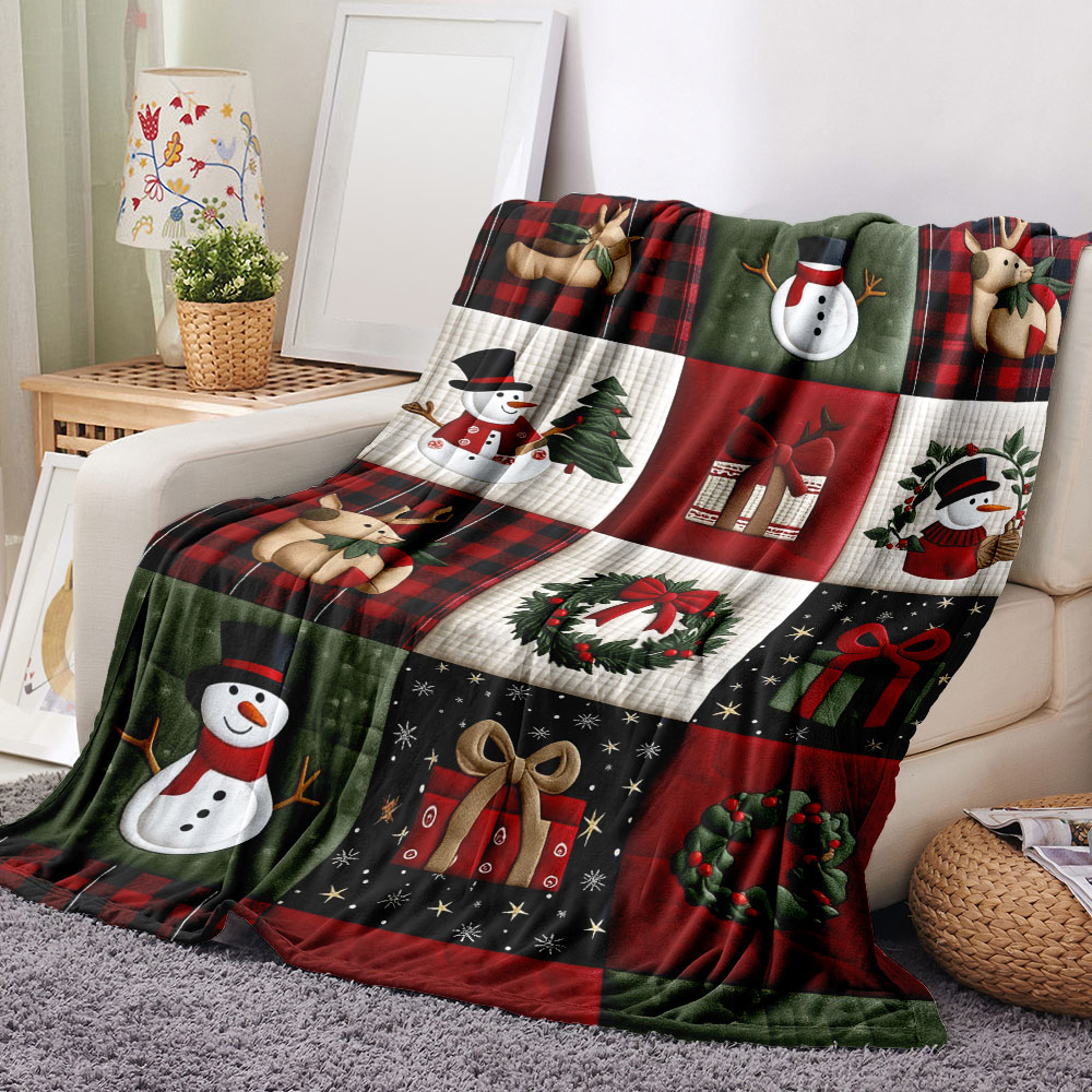 Świąteczny koc patchworkowy -  – Christmas Throw Blanket recenzja i cena