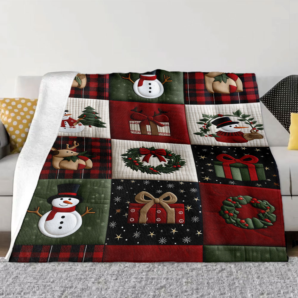Świąteczny koc patchworkowy -  – Christmas Throw Blanket recenzja i cena